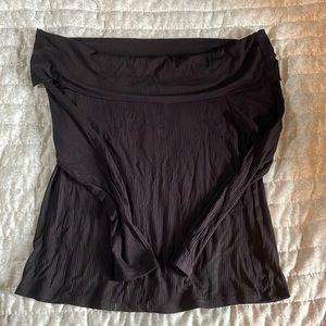 Eloquii Black Ribbed Off Shoulder Top - Size 14/16 NWT